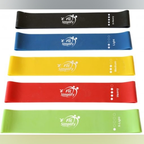 🏋🏻♀️ NWOT 5 Exercise Resistance Bands + Bag- Various Resistance • Simply Fit - Picture 2 of 4